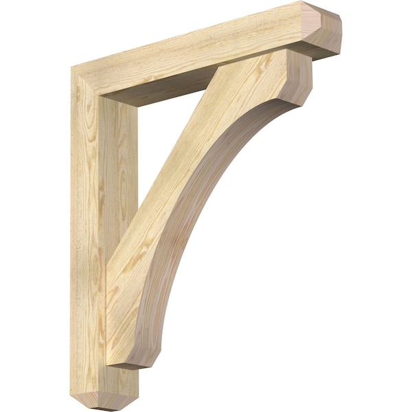 Ekena Millwork Legacy Craftsman Rough Sawn Bracket w/ Offset Brace, Douglas Fir, 6"W x 32"D x 36"H BKT0604X32X36LEC04RDF - main